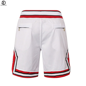 Vente en gros de shorts de basket-ball classiques en maille de polyester pour hommes avec poches zippées shorts de basket-ball pour hommes - Product Image 5