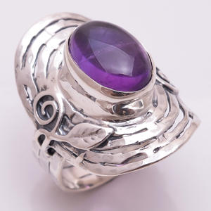 แหวนพลอยเงินแท้ 925 เครื่องประดับเงินอัญมณีลาบราดอร์ไทต์ธรรมชาติ ผู้จัดจําหน่ายเครื่องประดับพลอยเงินโบราณ - Product Image 5