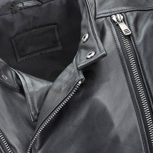 Blouson Biker en Cuir Noir à Bouton Unique pour Homme – Veste Décontractée Vintage à Capuche Style Urbain – Meilleur Prix Personnalisable - Product Image 5