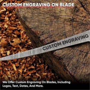 Couteau à filet en acier Damas fait main avec manche en bois, cadeau de Noël personnalisé pour homme, père, mari, couteau de pêche pour lui - Product Image 6