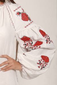 Vestido Maxi Casual de Algodón 100% Natural Lavable para Mujer, Bordado a Mano con Cinturón, Botones, Cuello Chino y Manga Corta 2026 - Product Image 6