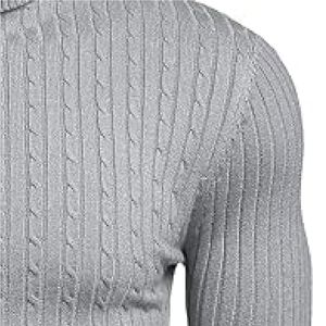 Pull en tricot de qualité unique Pull d'hiver à col rond en polyester surdimensionné Pull en tricot personnalisé - Product Image 3