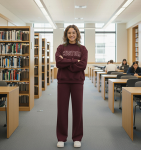 Ensemble de survêtement en molleton respirant en coton uni de qualité supérieure pour femmes et unisexe, 2 pièces, écologique, streetwear personnalisé Sigma - Product Image 6