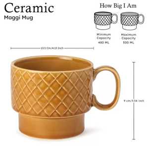 แก้วลายครามความจุสูงกันรั่วซึมดีไซน์ใหม่หรูหราถ้วยน้ำดื่มสำหรับใช้ในครัวเรือนที่ปลอดภัยจากอินเดีย - Product Image 3