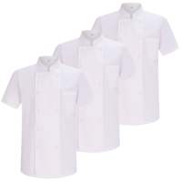 MISEMIYA Veste de chef pour homme, lot de 3 unités, manches courtes, modèle Ref8421, fabriqué au Sri Lanka