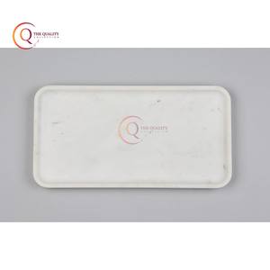 Elegante bandeja de servicio de mármol Rectangular hecha a mano, alta demanda para sacos de frutas chapados, postre, hogar, hoteles, decoración, Platos y platos - Product Image 1
