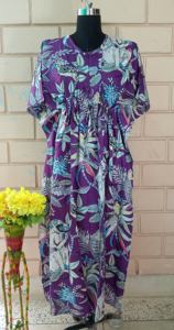 Ropa de dormir de algodón puro para mujer Kaftan de verano transpirable con patrón de Navidad para festivales y descanso - Product Image 4