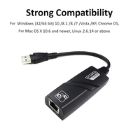 Adaptateur réseau filaire USB 3.0 vers Gigabit Ethernet RJ45 LAN (10/100/1000) Mbps pour ordinateur de bureau et ordinateur portable