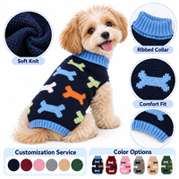 Pull Jacquard Tricoté pour Animaux FNJIA – Chandail Chien Motif Argyle et Rayures – Vêtements Chauds d'Hiver pour Chiots – Vente Directe Usine