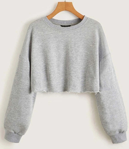 Sudadera Corta en Blanco y Negro para Mujer, Tops Cortos con Cuello Redondo, Suéter, Primavera, Otoño y Verano - Product Image 2