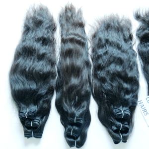 Raw doble trama virgen ondulado indio templo máquina extensiones de cabello humano cutícula alineada onda natural color en negro - Product Image 3