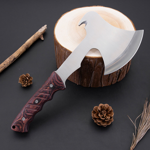 2025 Outdoor Pakka Wood Handle Pizza Type Axe Head Camping Tactical Survival Tomahawk Axe Hatchet with <b>Rope</b> <b>Cutter</b> for men - Product Image 5