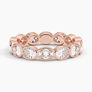 High Shine 10K Gold Eternity Band Lab Grown Oval Cut Diamond para bodas o celebraciones de aniversario Regalo de mujer - Product Image 5
