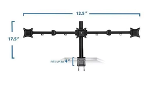 Soporte de brazo de escritorio de triple Monitor de movimiento completo con soporte de base y ajustes precisos para áreas de trabajo y juegos organizadas 2025 - Product Image 6