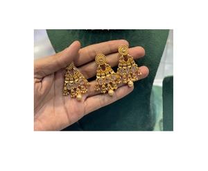 Elegante Juego de Collar y Aretes Chapados en Oro Clásico de Primera Calidad, Colección para Bodas, Fiestas, Compromisos y Festivales para Mujer - Product Image 2