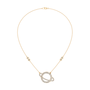 High Quality 14k <b>Rose</b> <b>Gold</b> Unique Customized Planet Shape Diamond <b>Pendant</b> <b>Necklace</b> Factory-Made India OEM ODM Low MOQ Bulk Sale - Product Image 2