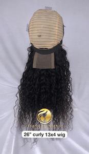 Best Quality 26" Inch HD <b>Lace</b> Frontal Water Wave Wigs Raw Indian Temple Human Hair Vendor Mink Remy Brazilian Wholesales Cuticle - Product Image 5