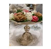 Bandeja de Metal de Lujo Ecológica Hecha a Mano Resistente al Calor con Tapa de Cúpula para Chocolate, Acabado Dorado Premium, Regalo Gourmet para Fiestas