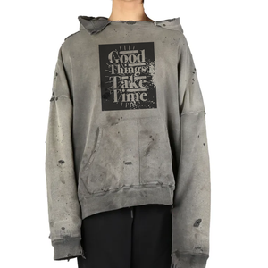 Sweat à capuche personnalisé en coton épais imprimé solide en détresse pour l'hiver 100% imprimé numériquement - Product Image 6