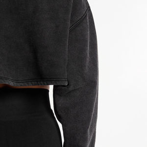 Pull à capuche court unisexe personnalisé poids lourd 100% coton avec col brodé sur le devant et à capuche 2025 - Product Image 4