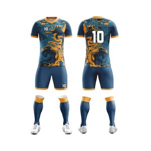 Maillots de football pour adultes, dernière saison, en gros, kit uniforme par sublimation, respirant, manches courtes, couleur dégradée - Product Image 1