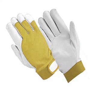 Guantes de conductor de cuero de grano de vaca de alta calidad Guantes de cuero de algodón de seguridad industrial de larga duración para protección de manos - Product Image 4