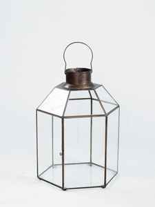 Metal <b>Terrarium</b> clear Glass Candle Table Top Lantern With Brass Finished Candle Holder <b>for</b> Decoration Handmade Items on <b>Sale</b> - Product Image 3
