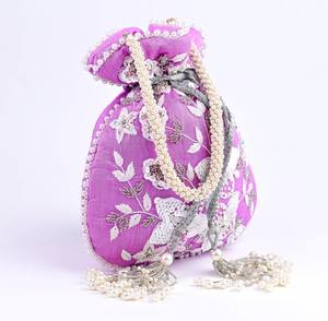 Bordado con cuentas Satén a rayas Organizador de maquillaje multifunción Bolsa Potli Regalo DE BODA Favores Satchel - Product Image 4