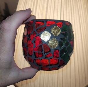 Bougie chauffe-plat en verre mosaïque de qualité industrielle, décoration d'intérieur, fête de Noël, mariage - Product Image 1