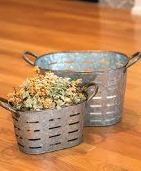 Pot de fleurs rond en métal galvanisé Antique, caddie de rangement divisé et Pot de fleurs en métal de plantation, Pots de plantes décoratifs - Product Image 3