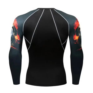 Sublimation MMA Martial Arts Bjj Fighting Sports Rash guards for Men Compression <b>Printed</b> Adult Men's Summer Rash guard - Product Image 2