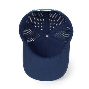 Sombrero de golf perforado con láser liso al por mayor gorra de béisbol atlética de alta calidad con logotipo personalizado en blanco para hombre - Product Image 4
