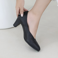 [JSHOE] Chaussures plates à enfiler de style coréen faites à la main, talon de 6 cm, confortables, pour le bureau, pour femmes, été, automne, hiver, semelle intérieure rembourrée