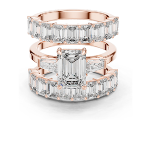 Bague de fiançailles en diamant de laboratoire taille émeraude 6,24 carats, clarté VVS-VS EF, or 18 carats, 14 carats, 10 carats et argent 925, rose, jaune, blanc - Product Image 2