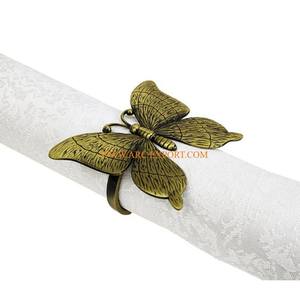 Anillo de sujeción de tejido de mesa de diseñador de mariposa Vintage atractivo nuevo patrón MESA CENTRO DE MESA decorativo servilletero para el hogar - Product Image 1