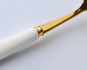 Ensemble de couverts en acier inoxydable d'excellente fabrication en couleur dorée ensemble de couverts en vrac accessoire de Table à dîner élégant - Product Image 5