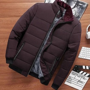 Chaqueta de invierno a la moda para hombre con cuello levantado, Abrigo acolchado de algodón, forro de piel de otoño, patrón de camuflaje, logotipo frontal - Product Image 3