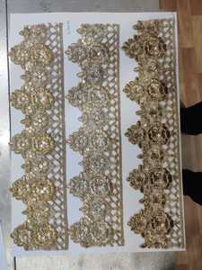 Custom Made 100mm Width Machine Embroidered <b>Ribbons</b> & Laces Wedding Dresses Cut Work Pattern in Three Colours & Various Designs - Product Image 5