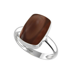 925 Sterling Silver High Finish Unisex Engagement Ring Bezel Setting Natural Imperial Jasper Pear Oval Shapes Classic Style Ring - Product Image 4