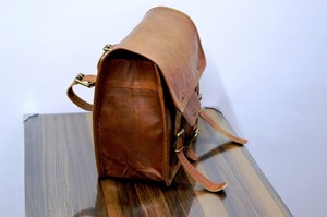 오토바이 다크 브라운 가죽 파우치 안장 패니어 <span class=keywords><strong>2</strong></span> 가방 - Product Image 5