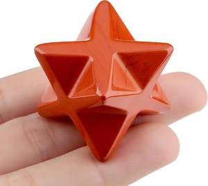 Cristaux de dodécaèdre de jaspe rouge en vrac Merkaba en cristal sculpté pour la force de la vitalité et la pratique spirituelle Pierre naturelle par Merkaba - Product Image 1