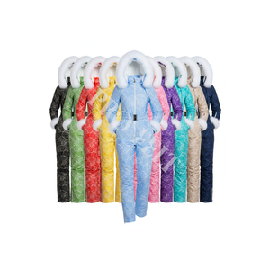 Traje de Esquí de Invierno para Mujer, Mono de Nieve con Capucha de Piel Sintética, Diseño Impermeable y Aislado para Snowboard, OEM ODM - Product Image 1