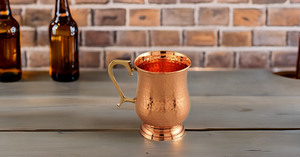 Hammered Golden Brass Moscow Mule Beer Glasses No Lining Brass Stein Glass Type Classic Pure Solid 18 Oz Unique <b>Mug</b> 18 Ounce - Product Image 5