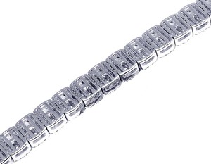 Pulsera de diamantes cultivada en laboratorio de oro blanco de 10K a la moda en diseño de eslabones de tenis para amantes de la Joyería Moderna - Product Image 4