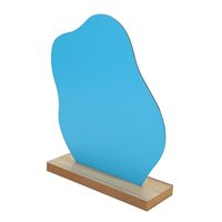 Miroir acrylique Miroir de maquillage de bureau Miroir de maquillage de bureau léger portable irrégulier esthétique avec base en bois