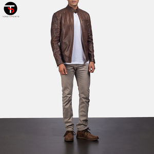 Chaqueta de cuero para hombre genuino de invierno con mano de obra elegante para motocicleta con personalización de cuero de alta calidad - Product Image 6