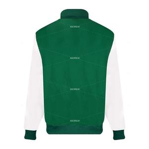 Service OEM Veste d'université légère avec col montant à manches longues Top de rue en couleur contrastée Fermeture à glissière Style de vêtements de travail - Product Image 2