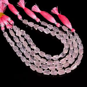 Cuentas de piedras preciosas en forma de pepita facetada de cuarzo rosa Natural, cuentas talladas sueltas de lujo de 7x9mm para fabricación de joyas, suministro a granel - Product Image 5