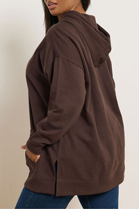 Sweat-shirt à capuche en tricot écologique personnalisé en gros pour femmes, taille plus, sweat-shirt à capuche d'hiver avec cordon de serrage cool et logo personnalisé - Product Image 5