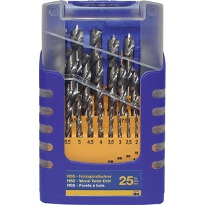 Wood Spiral <b>Drill</b> <b>Bit</b> Set 25-Piece HSS FISCH-TOOLS 1-13 mm 0.5 mm Increments - Product Image 1